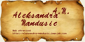 Aleksandra Mandušić vizit kartica